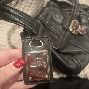 B. Makowsky Black Leather Shoulder Bag